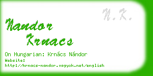 nandor krnacs business card